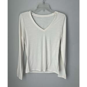 Unbound Merino Long Sleeve Shirt White Lightweight Breathable Layer Ski Medium